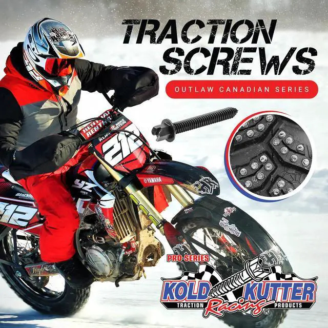 Alt view image 2 of 6 - Kold Kutter Outlaw Series Traction Screws (#12 1.5" 24TPI 250 Pack) Winter Ice & Snow Tire Heavy Duty Studs Spikes for Racing Dirt Bikes, ATVs, Motorcycles, and Snowmobiles Tracks