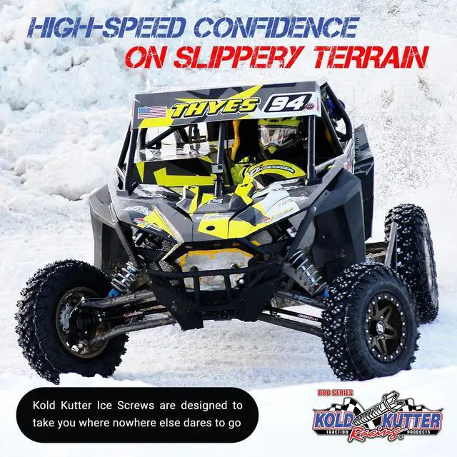 Alt view image 5 of 6 - Kold Kutter Outlaw Series Traction Screws (#12 1" 500 Pack) Winter Ice & Snow Tire Heavy Duty Studs Spikes for Racing Dirt Bikes, ATVs, Motorcycles, and Snowmobiles Tracks