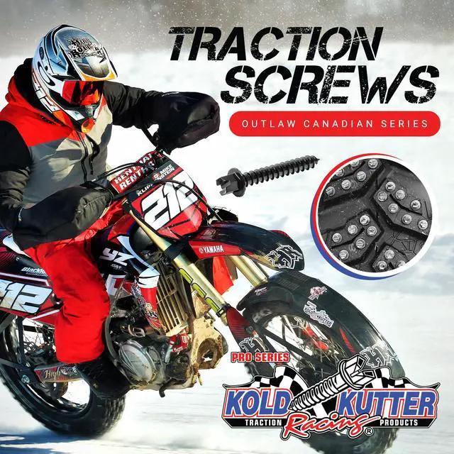 Alt view image 2 of 6 - Kold Kutter Outlaw Series Traction Screws (#12 1.25" 500 Pack) Winter Ice & Snow Tire Heavy Duty Studs Spikes for Racing Dirt Bikes, ATVs, Motorcycles, and Snowmobiles Tracks