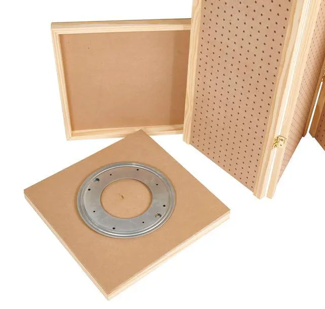 Alt view image 2 of 6 - 5'H Rotating Pegboard Display Tower with Base and Top - Four-Sided Jewelry