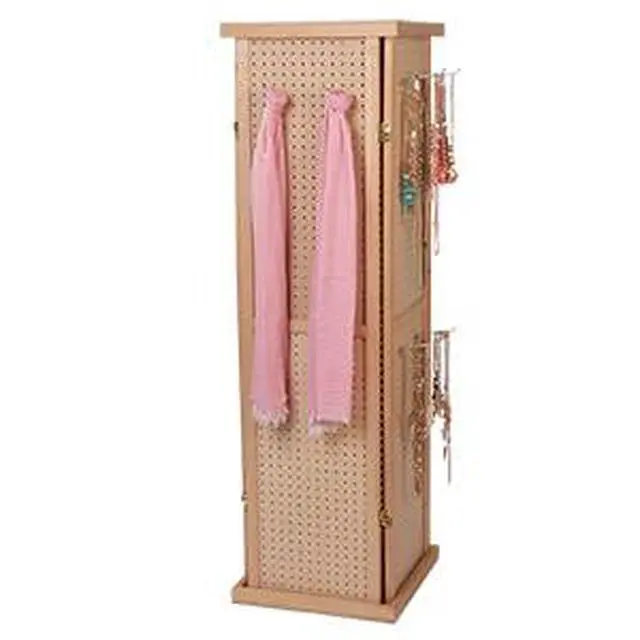 Alt view image 5 of 6 - 5'H Rotating Pegboard Display Tower with Base and Top - Four-Sided Jewelry