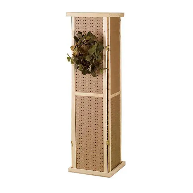 Alt view image 6 of 6 - 5'H Rotating Pegboard Display Tower with Base and Top - Four-Sided Jewelry
