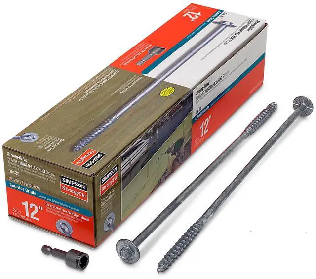 Main image of SDWH271200GR30 Strong-Drive SDWH Timber-HEX HDG Screw 0.276 in. x 12 in. 3/8 Hex (30-Qty)
