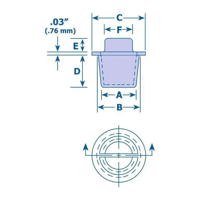 Alt view image 2 of 5 - CP1.17/1.28RD1 Center Pull Tapered Plug - OD 1.179-1.286"(29.9-32.7mm), Flange OD 1.440"(36.6mm), Len 0.750"(19.1mm) - Red LDPE (qty1500)