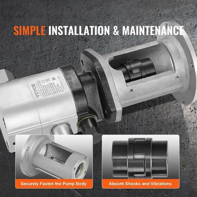 Alt view image 4 of 6 - Hydraulic Log Splitter Pump Kit, 22GPM, 2 Stage 4000PSI Aluminum Hydraulic Gear Pump, with Valve Coupling Installation Base 3/4'' NPT Outlet 3600 RPM, for Small Engine Mounting Log Splitter