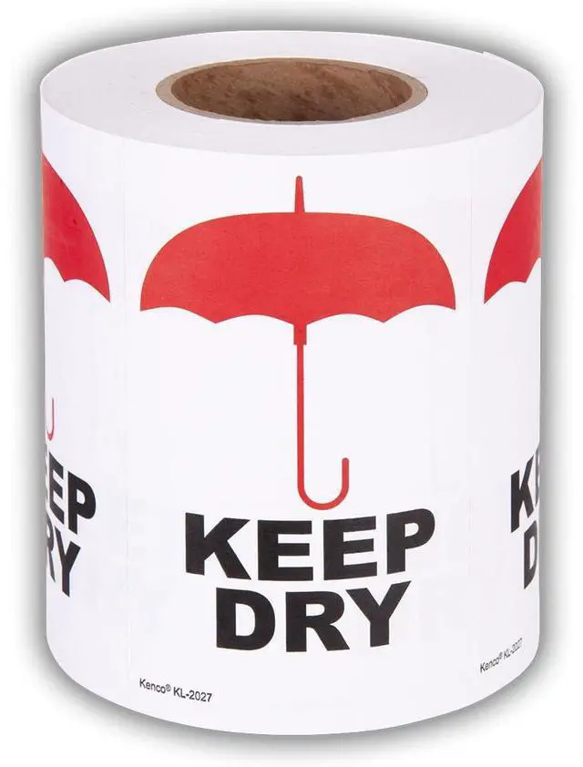 Main image of 3" X 5" Keep Dry Safe Handling Warning Stickers for Shipping and Packing - 500 Permanent Adhesive Labels Per Roll (10 Pack)
