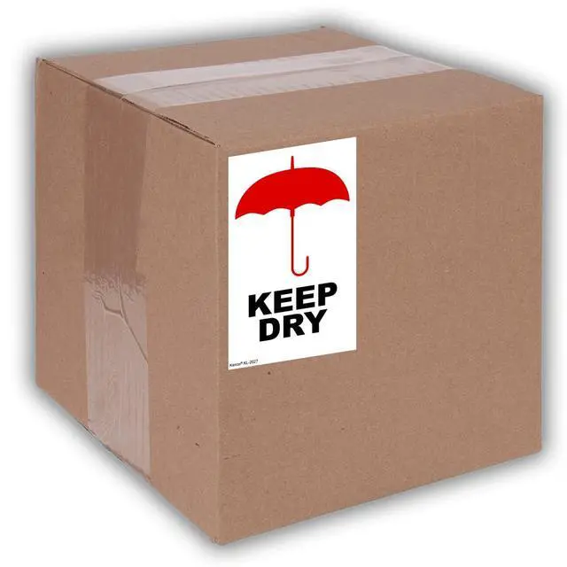 Alt view image 4 of 5 - 3" X 5" Keep Dry Safe Handling Warning Stickers for Shipping and Packing - 500 Permanent Adhesive Labels Per Roll (10 Pack)