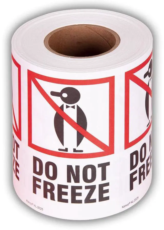 Main image of 3" X 5" Do Not Freeze Safe Handling Warning Stickers for Shipping and Packing - 500 Adhesive Labels Per Roll (10 Pack)