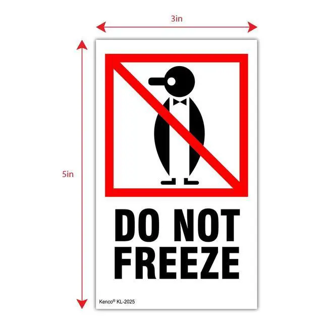 Alt view image 3 of 5 - 3" X 5" Do Not Freeze Safe Handling Warning Stickers for Shipping and Packing - 500 Adhesive Labels Per Roll (10 Pack)