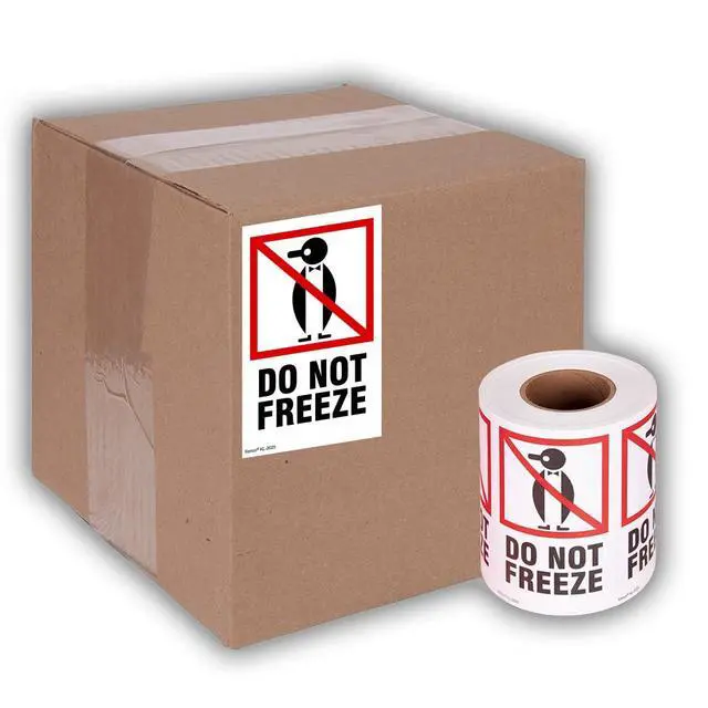 Alt view image 5 of 5 - 3" X 5" Do Not Freeze Safe Handling Warning Stickers for Shipping and Packing - 500 Adhesive Labels Per Roll (10 Pack)