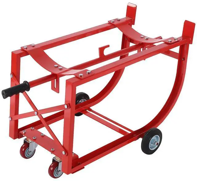 Main image of Drum Cradle 55 Gallon 600lbs Capacity Oil Drum Rack with Retractable Drawbar and Wheels Steel Drum Handling Cradle,Easy Loading and Unloading for Transporting Various Kinds of Round Drums