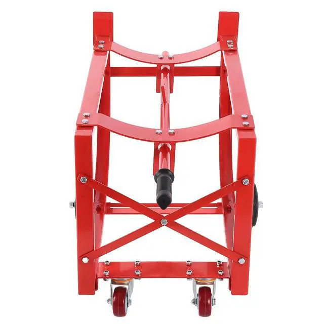 Alt view image 3 of 6 - Drum Cradle 55 Gallon 600lbs Capacity Oil Drum Rack with Retractable Drawbar and Wheels Steel Drum Handling Cradle,Easy Loading and Unloading for Transporting Various Kinds of Round Drums