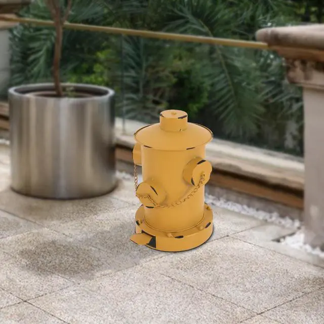 Alt view image 2 of 6 - Retro Pedal Trash Can, Metal Fire Hydrant Retro Creative Garbage Can, 11.8x15.35in Vintage Trash Can with Inner Bucket and Lid, Indoor Outdoor Waste Bin for Kitchen, Bedroom, Bathroom (Yellow)