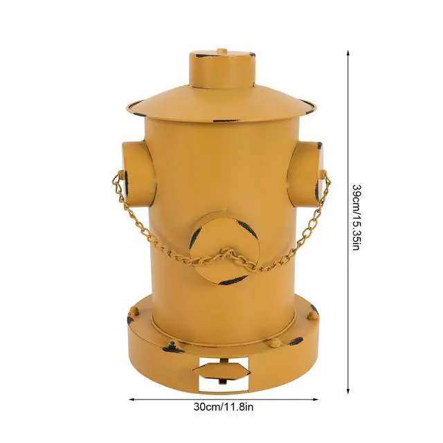 Alt view image 4 of 6 - Retro Pedal Trash Can, Metal Fire Hydrant Retro Creative Garbage Can, 11.8x15.35in Vintage Trash Can with Inner Bucket and Lid, Indoor Outdoor Waste Bin for Kitchen, Bedroom, Bathroom (Yellow)