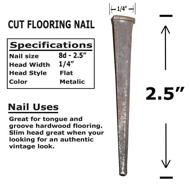 Alt view image 2 of 6 - 2.5- Antique FLOORING NAILS - Vintage rustic restoration accent nails for wood flooring, furniture, cabins, shutters & more Decorative clavos nails Distinctive old fashioned Flooring Nail-2.5 in