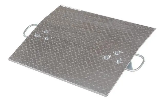 Alt view image 2 of 6 - A-3024 Hand Truck Dock Plate, Aluminum, 500-lb. Capacity, 24" Length, 30" Usable Width, 1/4" Thick