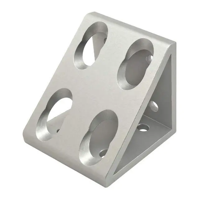 Main image of 8020, 40-4338, 40 Series, 8 Hole Aluminum Inside Corner Gusset L Bracket for Extruded Aluminum Extrusion Heavy Duty Angle Bracket (Clear Anodize, 10)