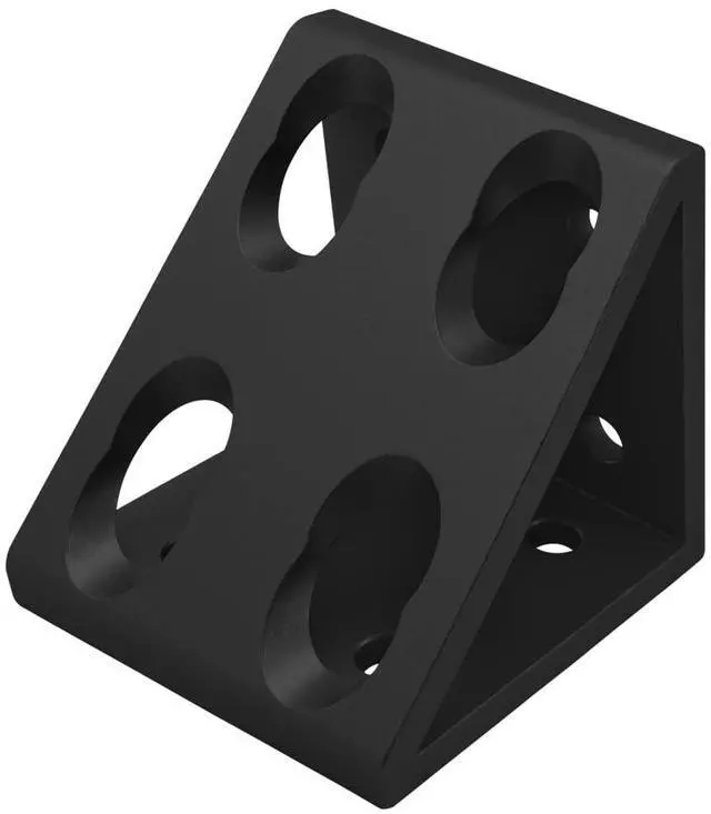 Main image of 8020, 40-4338, 40 Series, 8 Hole Aluminum Inside Corner Gusset L Bracket for Extruded Aluminum Extrusion Heavy Duty Angle Bracket (Black Anodize, 10)