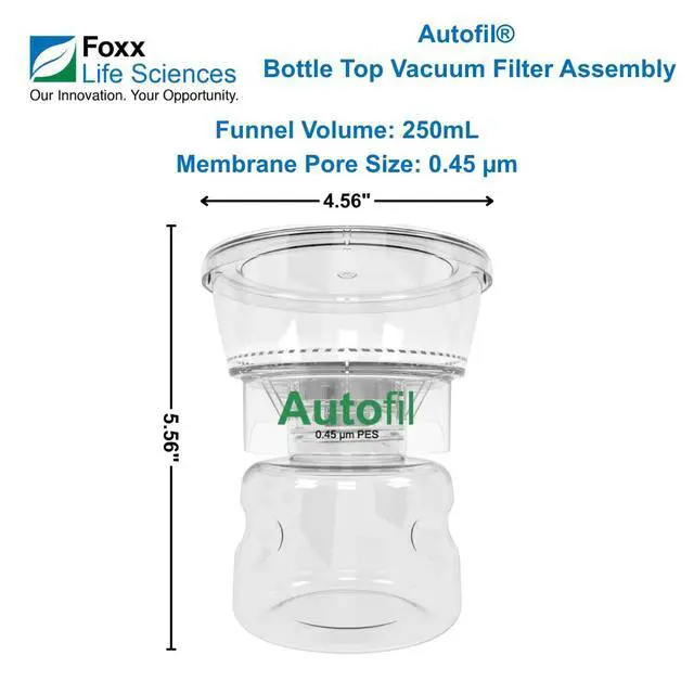 Alt view image 2 of 6 - 1141-RLS Autofil Sterile Disposable Vacuum Filter Units with 0.45um PES Membrane for Prefiltration or Clarification, 250mL, Pack of 12