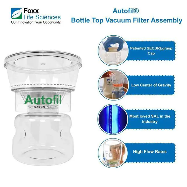 Alt view image 3 of 6 - 1141-RLS Autofil Sterile Disposable Vacuum Filter Units with 0.45um PES Membrane for Prefiltration or Clarification, 250mL, Pack of 12