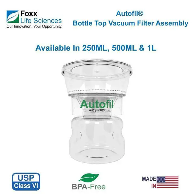 Alt view image 4 of 6 - 1141-RLS Autofil Sterile Disposable Vacuum Filter Units with 0.45um PES Membrane for Prefiltration or Clarification, 250mL, Pack of 12