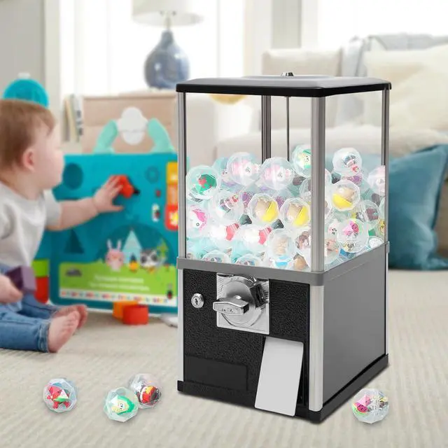 Alt view image 6 of 6 - Vending Machine, 1.77-1.97 Inch Spherical Capsule Candy Dispenser Store Bulk Vending Machine Vintage Style Gumball Machine for Game Stores, Retail Stores, Amusement Parks (Black)