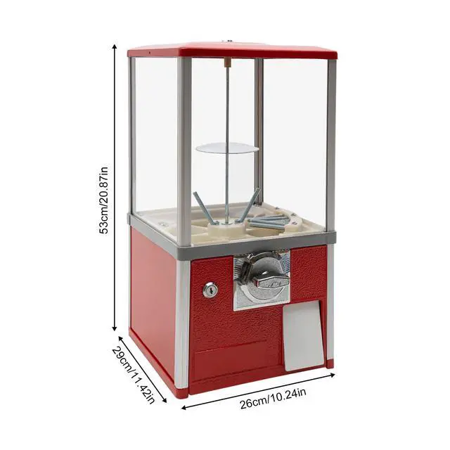 Alt view image 2 of 6 - Vending Machine, 1.77-1.97 Inch Spherical Capsule Candy Dispenser Store Bulk Vending Machine Vintage Style Gumball Machine for Game Stores, Retail Stores, Amusement Parks (Red)