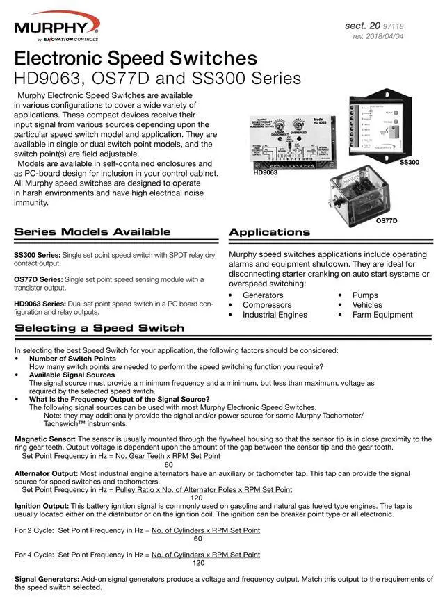 Alt view image 2 of 5 - SS300-12 Electronic Speed Switch (20700166)