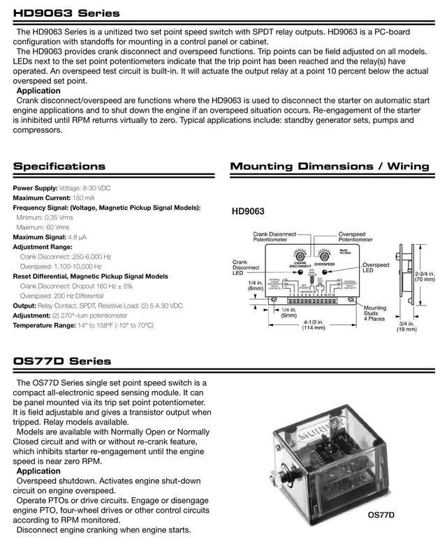 Alt view image 4 of 5 - SS300-12 Electronic Speed Switch (20700166)