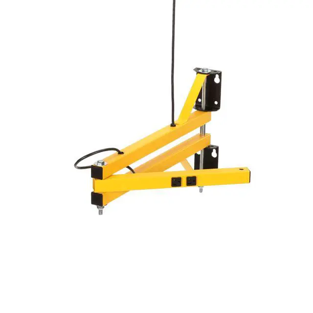 Alt view image 5 of 6 - TPI Corporation 40-LDA Loading Dock Arm 40" Reach Dual Square 1-1/2 inch Steel Tubing, 120V, with Two Embedded outlets, Safety Yellow