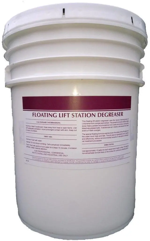 Main image of 5 Gallon Pail Citrus Liquid Floating Lift Station Degreaser All Purpose Industrial Strength