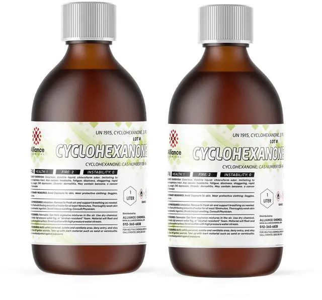Main image of Cyclohexanone ACS Reagent Grade - 2 Liters Bottle - Industrial Solvent and Paint Thinner for Reliable Laboratory Performance