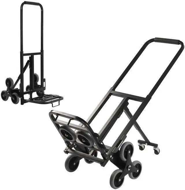 Main image of Hand Truck Dolly, Industrial Strength 550/330 Pound Weight Capacity, Heavy Duty Folding Dolly for Moving with Collapsible Wheels and Telescoping Handle, Stair Climbing Cart (Black, 550 LB Capacity)
