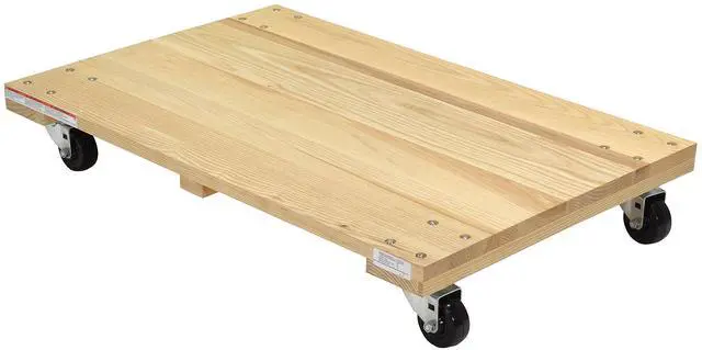 Main image of HDOS-2436-9 Solid Deck Hardwood Dolly with Hard Rubber Casters, 900 lbs Capacity, 36" Length x 24" Width x 5-1/2" Height