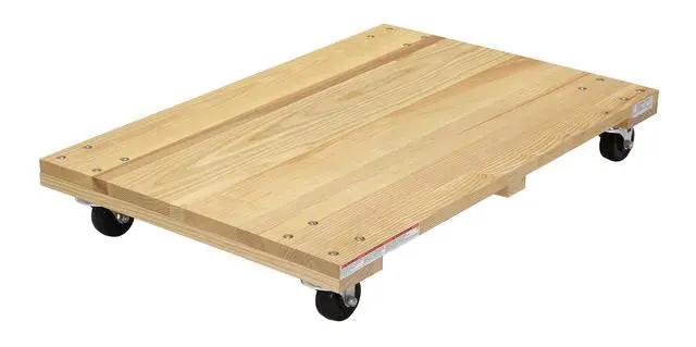 Alt view image 2 of 5 - HDOS-2436-9 Solid Deck Hardwood Dolly with Hard Rubber Casters, 900 lbs Capacity, 36" Length x 24" Width x 5-1/2" Height