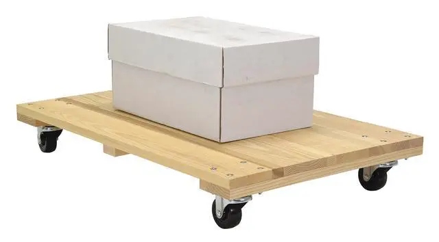 Alt view image 4 of 5 - HDOS-2436-9 Solid Deck Hardwood Dolly with Hard Rubber Casters, 900 lbs Capacity, 36" Length x 24" Width x 5-1/2" Height