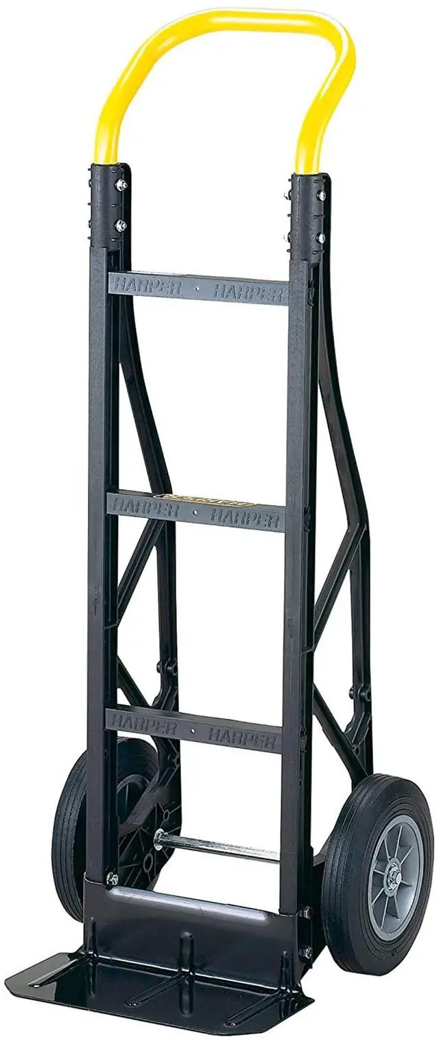 Main image of Trucks Flat Free 600 Pound Capacity Heavy-Duty Nylon Frame Hand Truck Dolly Cart with Steel Handle for Warehouses, Offices & Construction Site
