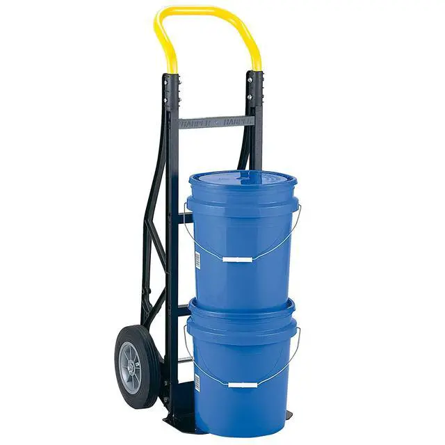 Alt view image 6 of 6 - Trucks Flat Free 600 Pound Capacity Heavy-Duty Nylon Frame Hand Truck Dolly Cart with Steel Handle for Warehouses, Offices & Construction Site