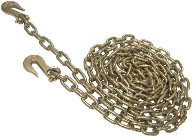 Main image of 1/2 Inch x 20 FT Grade 70 Binder Chain with Clevis Grab Hooks | G70 Transport Tow Chain - 11,300 Lbs Working Load Limit | Premium Cargo Control for Flatbed Truck and Trailer | Logging