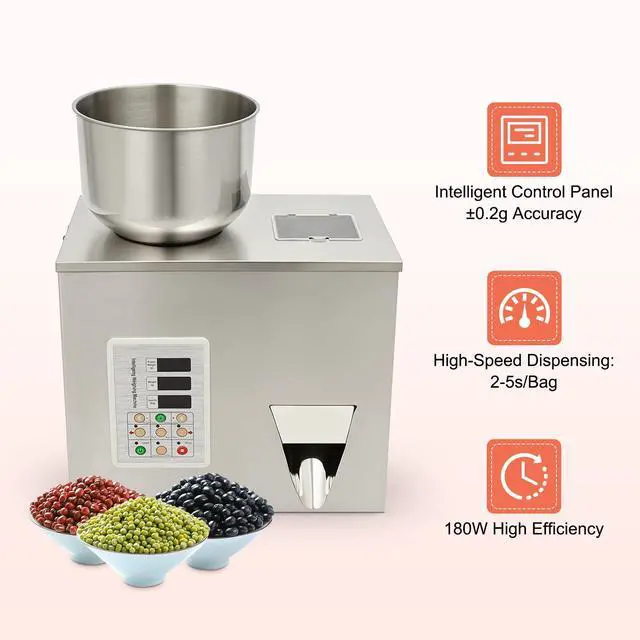 Alt view image 4 of 6 - Automatic Weighing Filling Machine, 1-100g Adjustable Weighing Filler with 2-5s/Bag and 0.2g Accuracy, 180W Automatic Packing Machine for Coffee, Tea, Grain (1-100g)