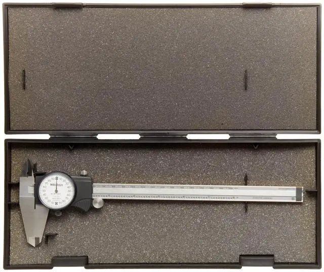Alt view image 2 of 2 - 505-719 Dial Calipers, Inch, White Face, for Inside, Outside, Depth and Step Measurements, Stainless Steel, 0"-8" Range, +/-0.002" Accuracy, 0.001" Resolution, 50mm Jaw Depth