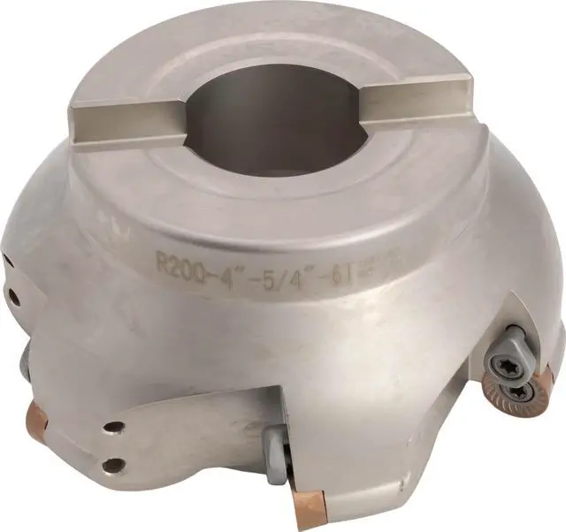 Alt view image 2 of 2 - 4" Round Insert Indexable Face (Shell) Mill, 1 1/4" Arbor Hole Diameter, 6 Flute, with 6 pcs RCKT1204M0 Carbide Inserts