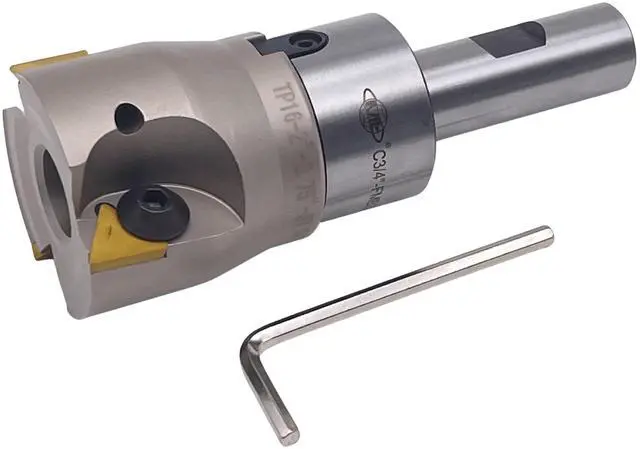 Main image of CME 2" 90° Indexable Face Mill w/ 3/4" Weldon Shank Arbor, TPG322 Inserts Included, 3 Flutes