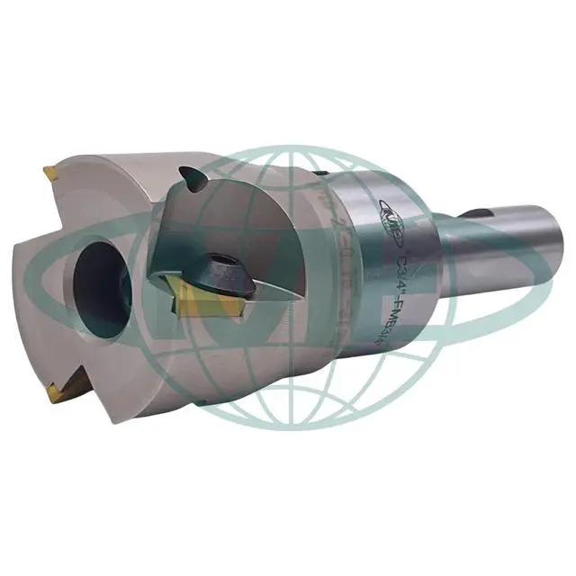 Alt view image 2 of 5 - CME 2" 90° Indexable Face Mill w/ 3/4" Weldon Shank Arbor, TPG322 Inserts Included, 3 Flutes