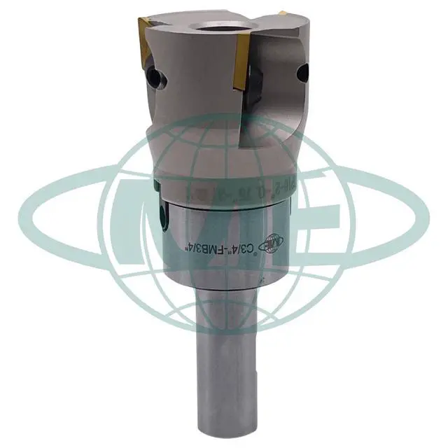 Alt view image 4 of 5 - CME 2" 90° Indexable Face Mill w/ 3/4" Weldon Shank Arbor, TPG322 Inserts Included, 3 Flutes