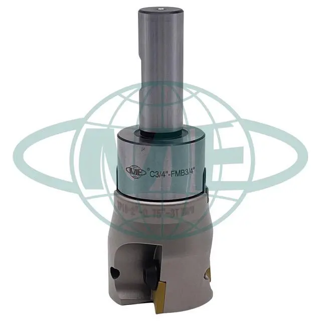 Alt view image 5 of 5 - CME 2" 90° Indexable Face Mill w/ 3/4" Weldon Shank Arbor, TPG322 Inserts Included, 3 Flutes