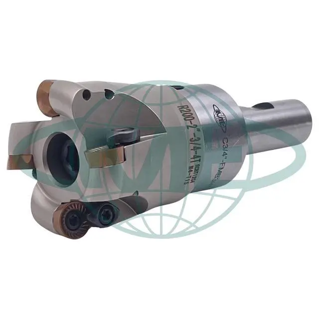 Alt view image 2 of 5 - CME 2" 90° Indexable Face Mill w/ 3/4" Weldon Shank Arbor, RCKT1204 Inserts Included, 4 Flutes