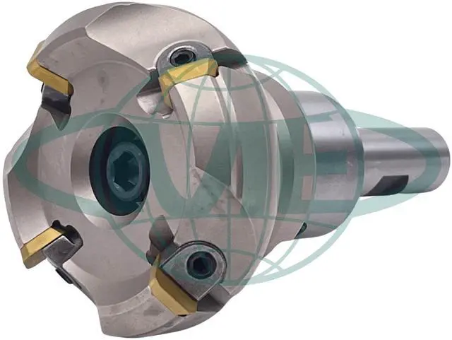 Alt view image 2 of 5 - CME 2-1/2" 45° Indexable Face Mill w/ 3/4" Weldon Shank Arbor, SEAN42 Inserts Included, 4 Flutes