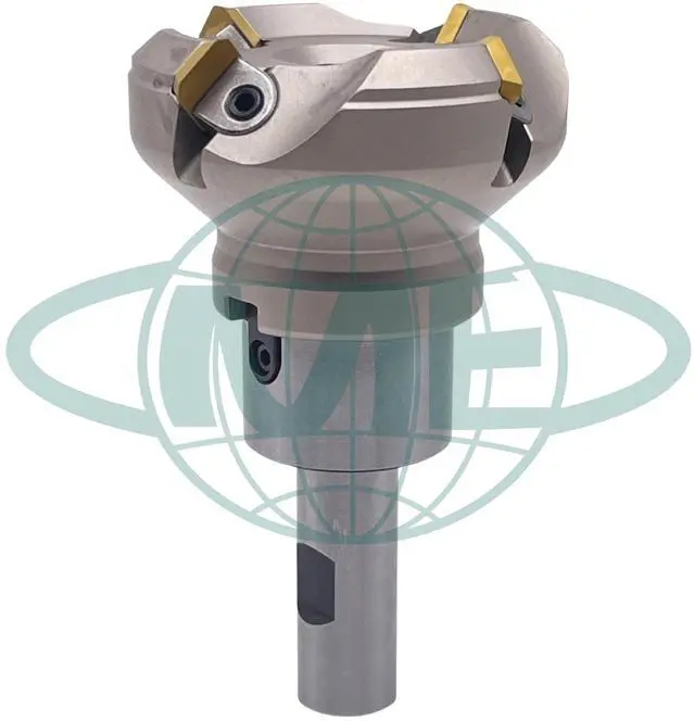 Alt view image 4 of 5 - CME 2-1/2" 45° Indexable Face Mill w/ 3/4" Weldon Shank Arbor, SEAN42 Inserts Included, 4 Flutes