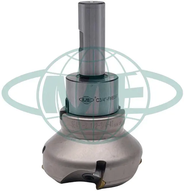 Alt view image 5 of 5 - CME 2-1/2" 45° Indexable Face Mill w/ 3/4" Weldon Shank Arbor, SEAN42 Inserts Included, 4 Flutes